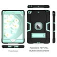 thumbnail image 6 of Case for iPad Mini 4th/5th Gen, Kickstand Shockproof Kids Proof Case Heavy Duty High Impact Resistant Hybrid Three Layer Rugged Defender Full Body Protection Case, Black+Mint, 6 of 7