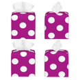 thumbnail image 2 of Balery Purlpe And White Polka Dot Porta Pañuelos de Cuero con Estampado – Funda Moderna Cuadrada para Caja de Pañuelos, Dispensador 5x5x5'', 2 of 7