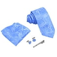 thumbnail image 3 of Men Tie Pocket Square Cufflink Set for Office Business Meeting Formal Wear Accessory Gift for Boyfriends Husband, 3 of 13