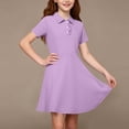 thumbnail image 4 of Xaqiouau Girls Collared Dress Short Sleeve Button Front A Line Summer Dresses With Pockets Casual Tennis Golf School Uniform Style, 4 of 9