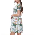thumbnail image 2 of Fotbe Turtle Vestido Largo de Moda para Mujer, Vestido Tipo Camiseta con Manga Corta y Estilo Casual a Rayas y Bloques de Color, 2 of 6