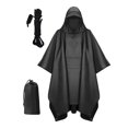 thumbnail image 4 of Poncho De Lluvia Con Capucha, 2 Unidades, Portátil, Resistente Al Agua, Para Hombres Y Mujeres, Color Negro, 4 of 8