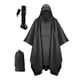 thumbnail image 3 of Poncho de lluvia con capucha, Poncho para adultos, abrigo de lluvia, ropa impermeable portátil, capa de lluvia reutilizable, chaqueta impermeable para Negro, 3 of 8
