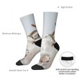 thumbnail image 4 of Vsdgher White Reindeer Portrait Crew Socks for Men & Women, Breathable Casual Athletic Ankle Socks, 4 of 6