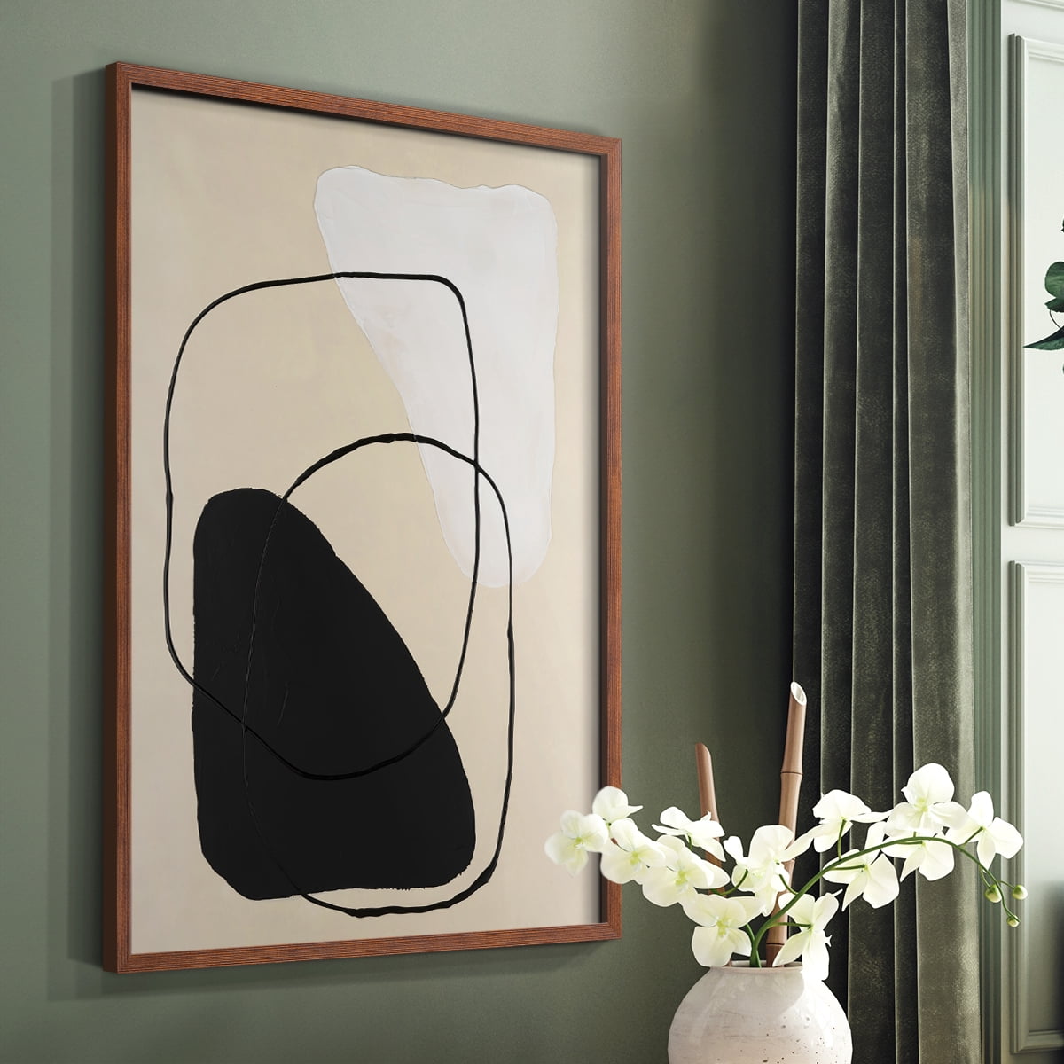 Avant Mod II Framed Print in Brown Solid Wood Framed Print No Nail Hanging