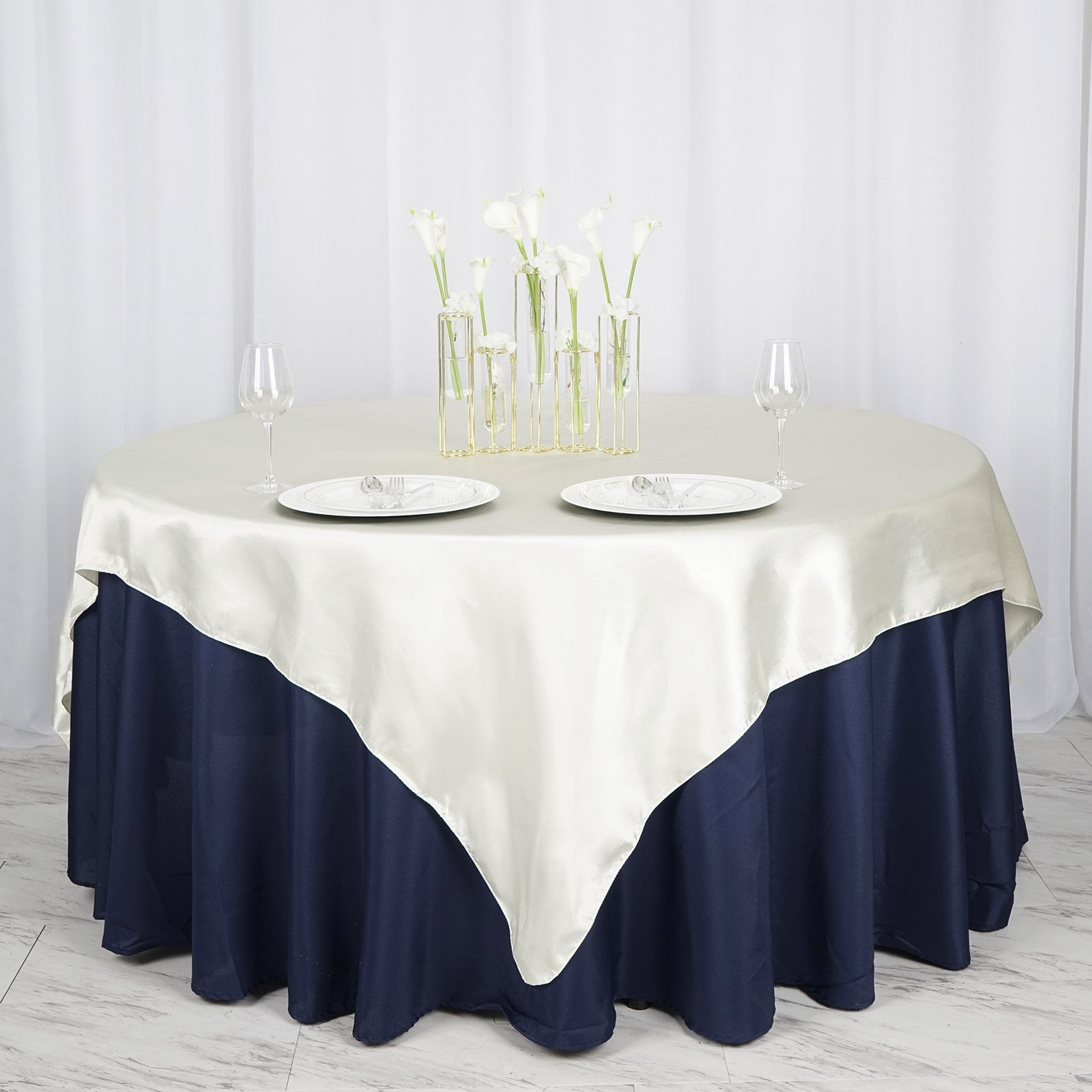 Efavormart 72" SATIN Square Tablecloth Overlay For Wedding Catering