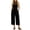 Black, variant on PBFRDSJ Capri Jumpsuits for Women Cross-Neck Halter Corduroy Jumpsuit Sleeveless Cut Out Neck Solid Color Romper with Pockets