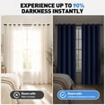 thumbnail image 4 of Blue Blackout Curtains 52 x 84 inch, Thermal Insulated Grommet Black Curtains Set of 2, Noise Reduce Room Darkening Drapes for Bedroom, Living Room, Privacy Protection & Energy Saving, 4 of 7