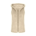 thumbnail image 5 of cocolona Womens Fleece Vest Casual Solid Color Oversized Sleeveless Jacket Winter Fuzzy Warm Hooded Coats, 5 of 8