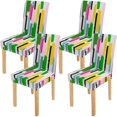 thumbnail image 1 of ABPHQTO Trazos de acuarela de colores. Funda protectora para silla elástica, funda para asiento para comedor, Hotel, boda, fiesta, juego de 4, 1 of 4