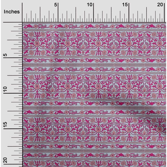 oneOone Organic Cotton Poplin Twill Fabric Leaves & Floral Block Fabric Prints By Yard 42 Inch Wide