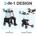 thumbnail image 3 of HomCom Folding Rollator Walker with Seat and Bag, Wheeled Rolling Medical Height Adjustable, Aluminum, 3 of 9
