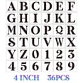 thumbnail image 1 of Plantillas de letras para pintar sobre madera, plantillas del alfabeto de 4 pulgadas, plantillas de letras y números para carteles de pared, tela para puertas, 1 of 5