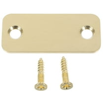 LEORX 1 Set Door Strike Plate Repair Door Holes Stainless Steel Golden Round Corners for Doors