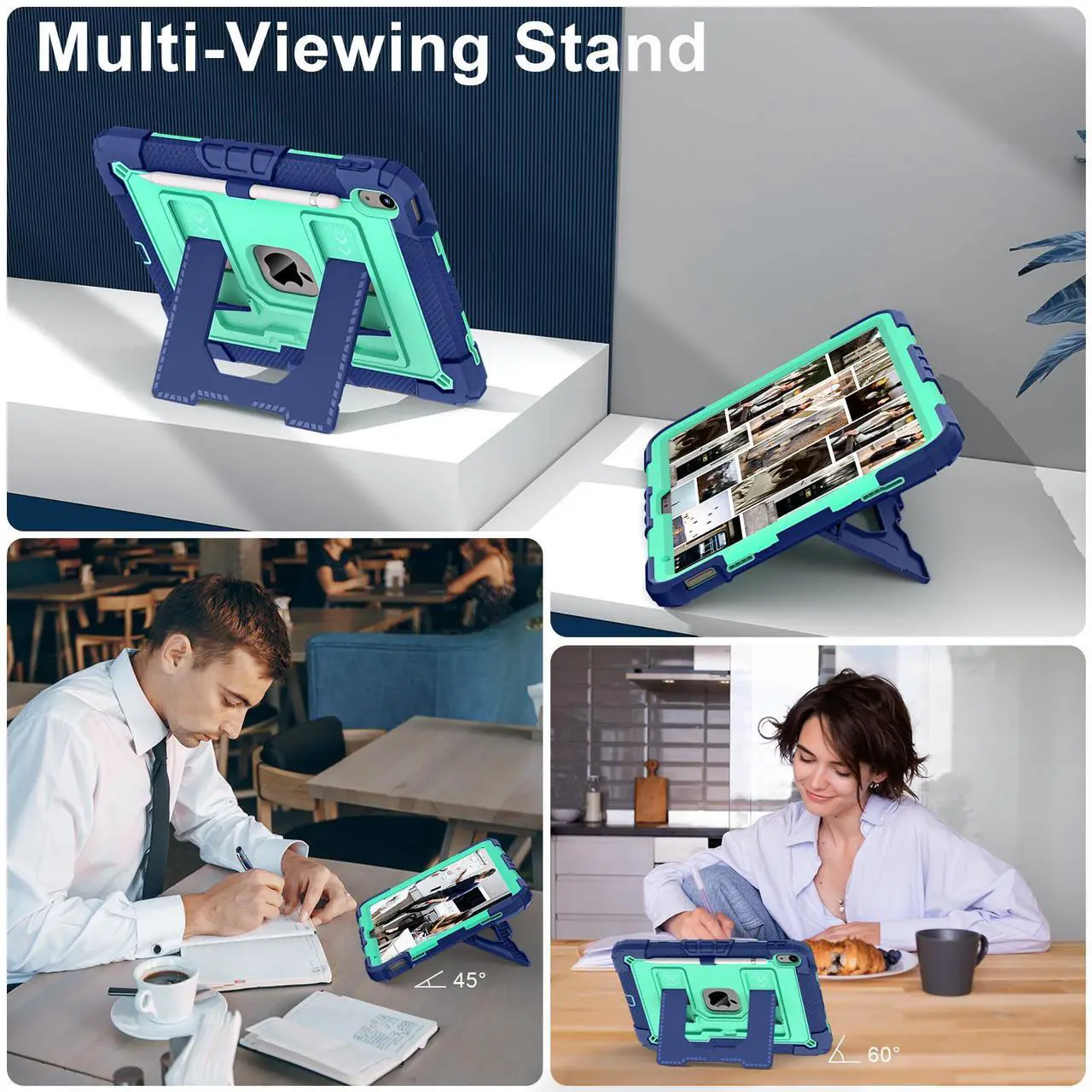 Case for iPad (A16) 11th Generation 11 Inch 2025, iPad 10th Generation 10.9 Inch 2022, Fully-Body Rugged Shockproof Protective Cover with Kickstand Pencil Holder Shoulder Strap