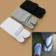 thumbnail image 4 of harmtty 1 Pair Unisex Japanese Kimono Flip Flop Sandal Split Toe Tabi Ninja Geta Socks,Grey, 4 of 7