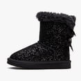 thumbnail image 3 of Weestep Girls Toddler Little Kid Warm Fur Winter Ankle Flat Snow Boot(7 Toddler, Bow Black), 3 of 7