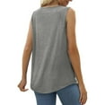 thumbnail image 5 of JGGSPWM Summer Tank Tops for Women Loose Fit Pleated Square Neck Sleeveless Tops Curved Hem Flowy Loose Fit Camisole Trendy Breathable Tees Shirts Gray XL, 5 of 10