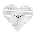 thumbnail image 2 of Reloj de pared con forma de corazón, números arábigos, 12 pulgadas, analógico, moderno, con movimiento silencioso. Plata, 2 of 9