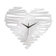 thumbnail image 2 of Reloj de pared en forma de corazón, movimiento silencioso, números arábigos analógicos, reloj colgante, Plata, 2 of 9