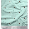 thumbnail image 1 of Soimoi Green Heavy Satin Fabric Abstract & Tree Folk Art Printed Fabric 1 Yard 54 Inch Wide, 1 of 3