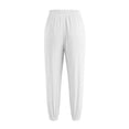 thumbnail image 4 of felwors Capri Pants Women Petite Summer Pull Capri Joggers Casual Elastic Waist Cropped Pant Beach Clothes White for Size M, 4 of 4