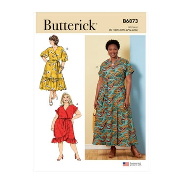 Butterick Sewing Pattern 6873 Dresses RR (18W-20W-22W-24W)