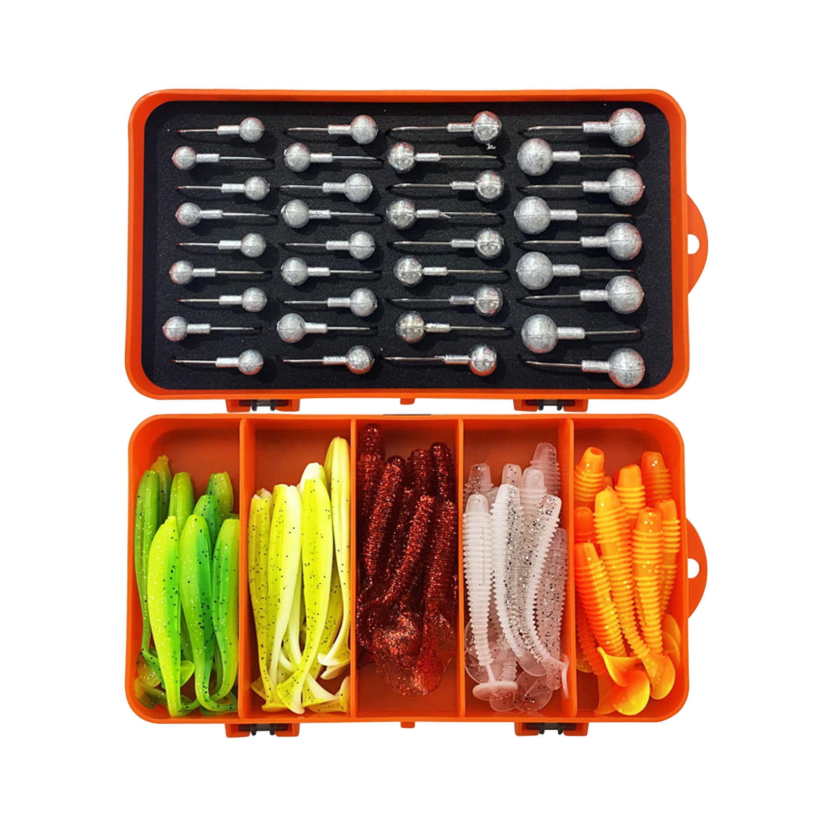 FREE FISHER 134-Piece Soft Plastic Worm Lure Kit - Includes Wacky Rig Tool, Hooks, Weights & Box