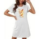 thumbnail image 4 of Camisón corto de talla grande para mujer, camisón de manga corta con estampado de pecho a la moda, camisón para mujer, 4 of 7