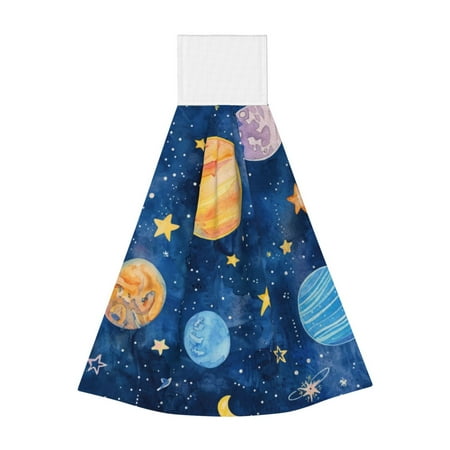 

Lukts Planets And Stars1 for Coral Fleece Velcro Towel Suitable for Bathroom Kitchen Hanging Absorbent Towel Household Items