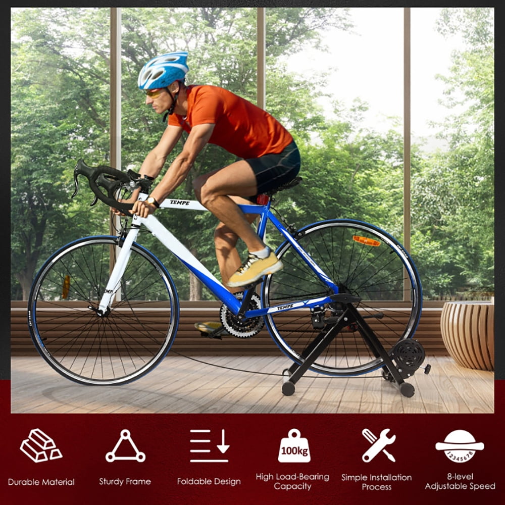 Topcobe 8 Adjustable Resistance Indoor Steel Bicycle Exercise Stand, Indoor Cycling Stationary Bike for Home Gym Cardio