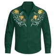 thumbnail image 2 of Tisuna Kids Boy'S Western Cowboy Long Sleeve Shirts Breathable Lapel Collar Floral Print Tops Boys Daily Wear Fall Shirts Size 10-11 Years, 2 of 2