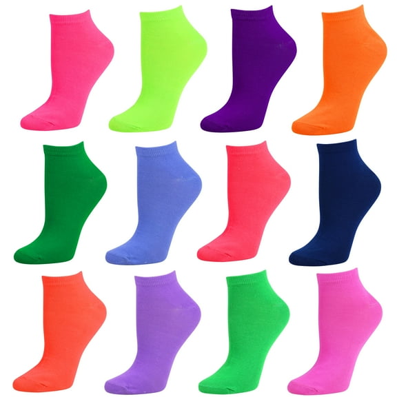 Debra Weitzner Womens Low-Cut Ankle Socks No-Show Colorful Pattern Fun Socks – 12 Pair