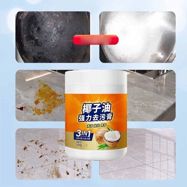 Pasta De Limpieza De Acero Inoxidable Limpiador y desengrasante de acero inoxidable 260 g Fórmula a base de aceite para superficies de cocina JASKFLY