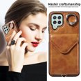 thumbnail image 4 of Allytech Galaxy A22 5G Case Wallet with Cards Holder & Detachable Shoulder Strap, Ring Holder Kickstand Vintage PU Leather Shockproof Wallet Case Cover for Samsung Galaxy A22 5G - Brown, 4 of 14
