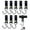 Black, variant on LELE LIFE 8pcs Leather Metal S Hooks for Hanging, S Hook for Closet Rod Clothes Jeans Purse, Camping S Shaped Hooks Hangers for Hanging Pots and Pans, Black