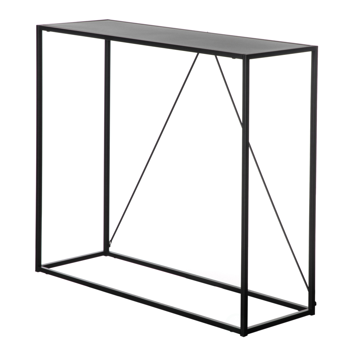 Fabulaxe QI004188.BK Modern Display Metal Console Table, for Dining, Entryway and Hallway, Black