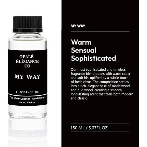 My Way 150mL Luxury Aroma Oil – Hotel Aromatherapy Diffuser Blend with Lush Sandalwood, Warm Cedar & Soft Iris – Long-Lasting Scent for Bedroom, Office & Living Spaces – Inspired by One Hotel Miami