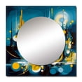 thumbnail image 2 of Designart "Fluid Stone Blue and Yellow II" Abstract Marble Square Mirror Wall Decor Modern - Large Blue Square Bathroom Mirror - Square Printed Wall Mirror Art, 2 of 5