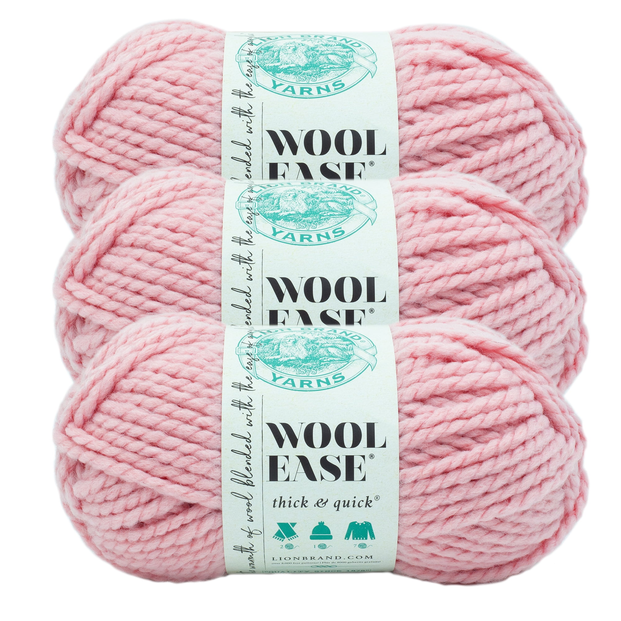 Lion Brand Yarn WoolEase Thick & Quick Rouge Wool Blend Super Bulky