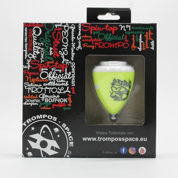 Trompos Space SL Spin Top Saturno Xtreme Roller - Bearing Tip SpinTop - (Yellow White)