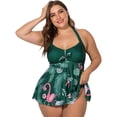 thumbnail image 1 of Maillot de Bain Tankini Grande Taille pour Femmes Flamant Tropical, 1 of 7