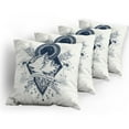 thumbnail image 5 of Ambesonne Adventure Throw Pillow Cover 4 Pack, Boho Mountains Arrows, 24", Dark Blue White, 5 of 7