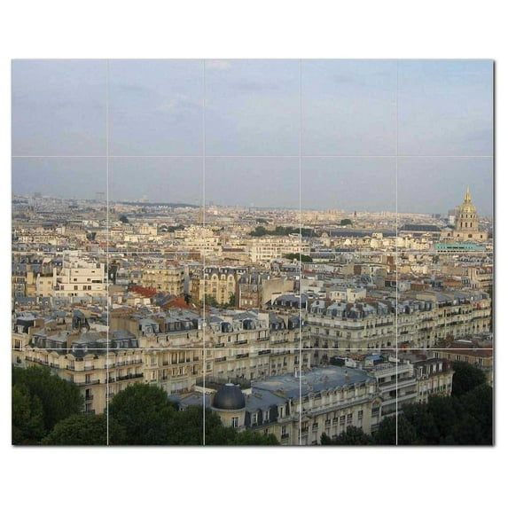 City Scene Ceramic Tile Mural Kitchen Backsplash Bathroom Shower, 404596-L54