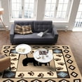 thumbnail image 4 of Boho Area Rug 4'x6' Bohemian Geometric Pattern Black Bears Footprints Washable Area Rugs Non Shedding Floor Carpet Rubber Backing Non-Slip Indoor Mats for Living Room Bedroom Kitchen, 4 of 8