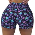 thumbnail image 2 of Fotbe purple Skull flower Shorts Sin Costuras – Shorts Deportivos de Cintura Alta para Mujer, Elásticos para Gimnasio, Yoga, Running o Ciclismo-Large, 2 of 8