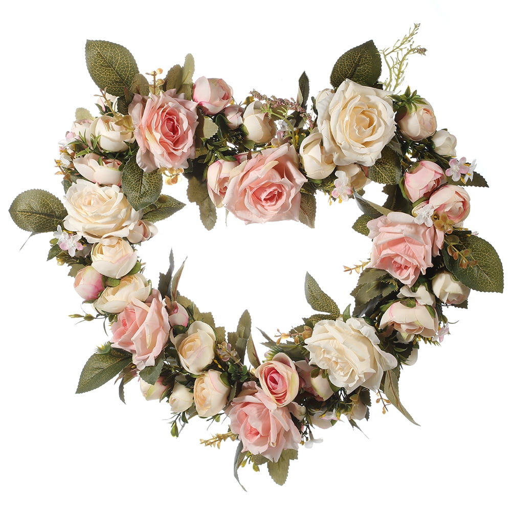 Vintage Simulation Peony Flowers Wreath Garland for Home Wedding Decor 