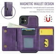thumbnail image 7 of ELEHOLD Case for iPhone 11, Magnetic 2 in 1 Detachable Leather Wallet Case with Card Holder & Stand,Purple, 7 of 7