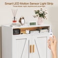 thumbnail image 5 of spanspace 7 Tiers Shoe Storage Cabinet for Entryway, Freestanding Shoe Rack Organizer with Open Storage, Adjustable Shelves and Light,White, 5 of 9