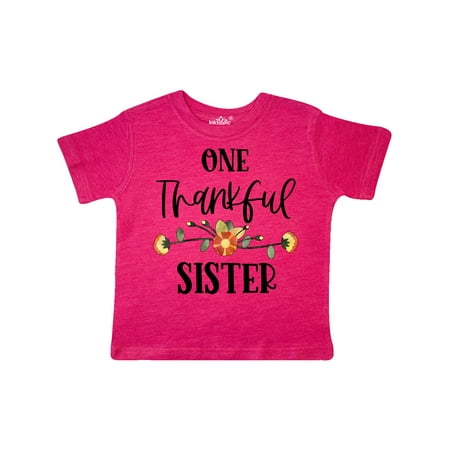 

Inktastic One Thankful Sister Autumn Flowers Gift Toddler Toddler Girl T-Shirt